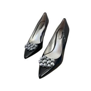 J. Renee Couture Women’s Size 9.5 Black Crystal Stiletoo Pointed Toe Heels
